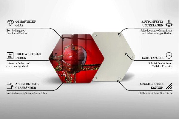 Tábua corte Maçã na água