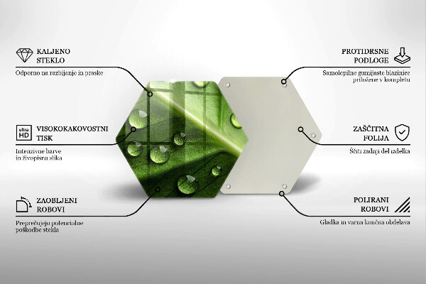 Tábua de cortar de vidro Orvalho e folha da natureza