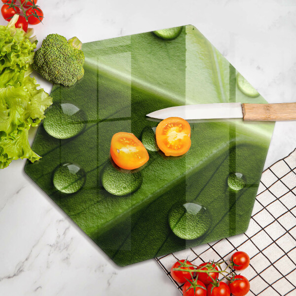 Tábua de cortar de vidro Orvalho e folha da natureza