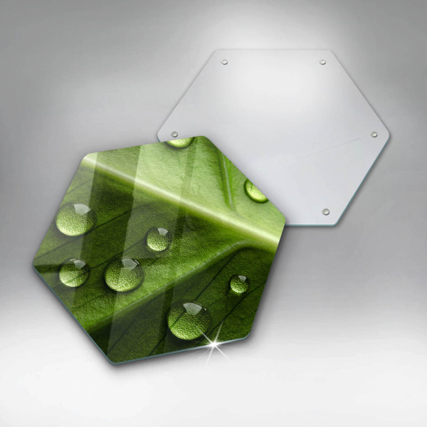 Tábua de cortar de vidro Orvalho e folha da natureza