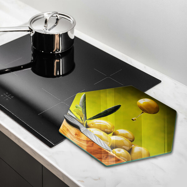 Tábua de vidro Azeitonas saborosas