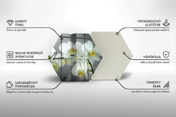 Tábua de cortar Flores de orquídea branca