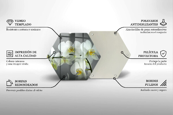 Tábua de cortar Flores de orquídea branca