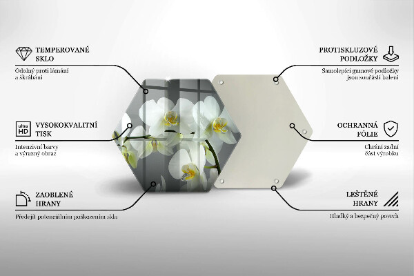 Tábua de cortar Flores de orquídea branca