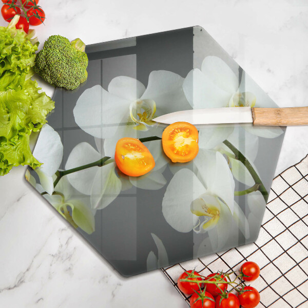 Tábua de cortar Flores de orquídea branca