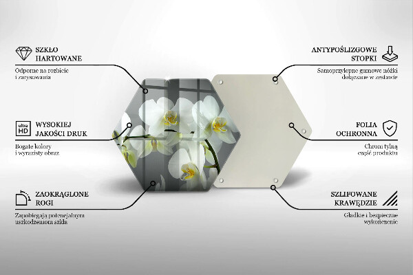 Tábua de cortar Flores de orquídea branca