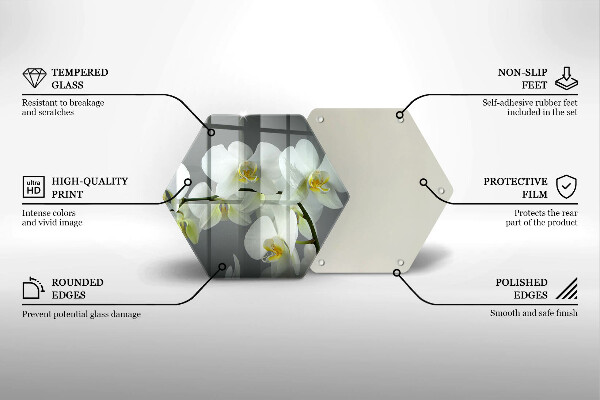 Tábua de cortar Flores de orquídea branca