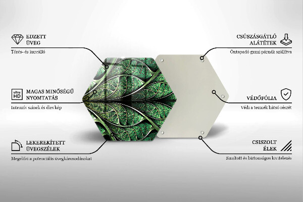 Tábua de corte de vidro Estrutura das nervuras das folhas