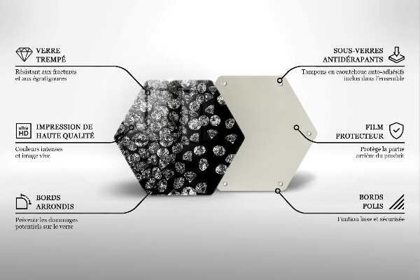 Tábua de cortar de vidro Diamantes brilhantes