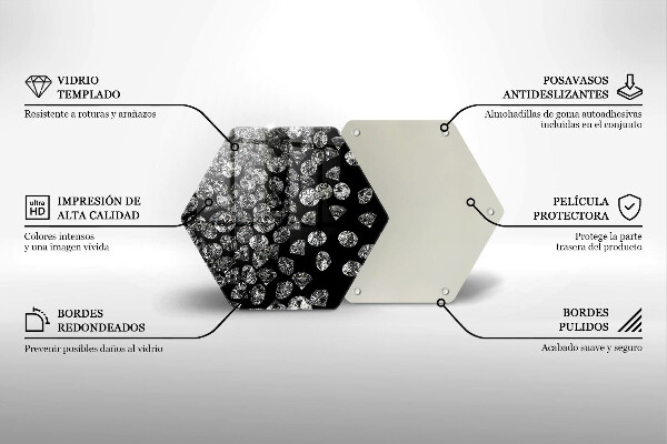 Tábua de cortar de vidro Diamantes brilhantes