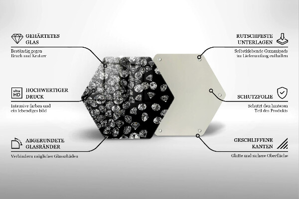 Tábua de cortar de vidro Diamantes brilhantes