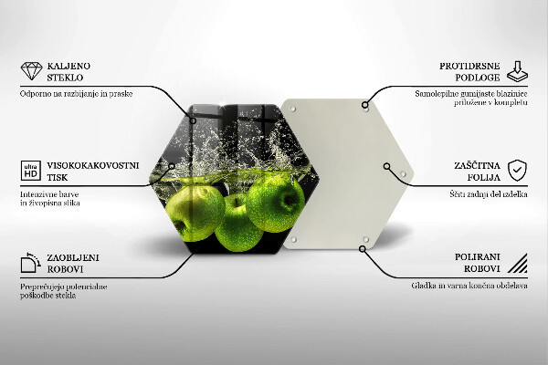 Tábua para cozinha Maçãs verdes e água