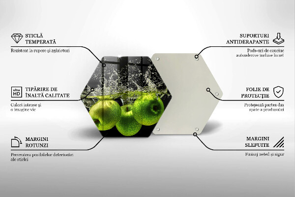 Tábua para cozinha Maçãs verdes e água
