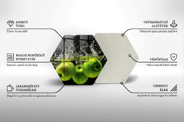 Tábua para cozinha Maçãs verdes e água