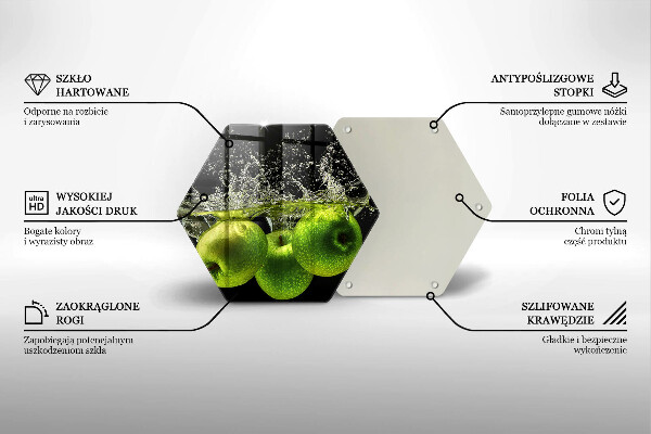 Tábua para cozinha Maçãs verdes e água