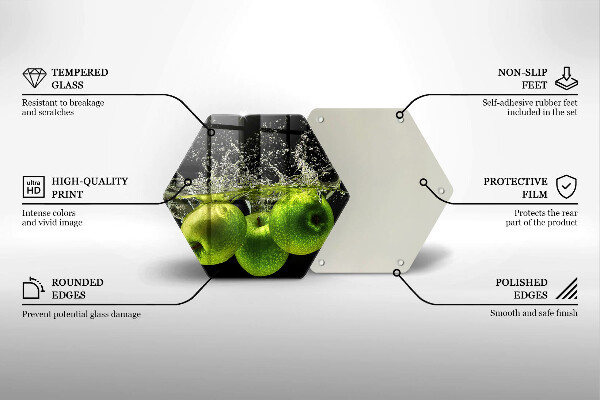 Tábua para cozinha Maçãs verdes e água