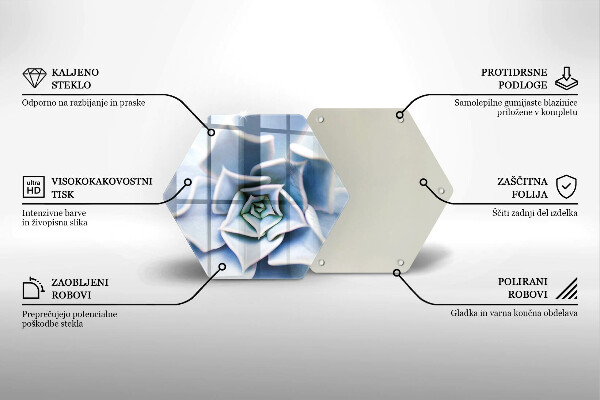 Tábua de vidro planta de flor