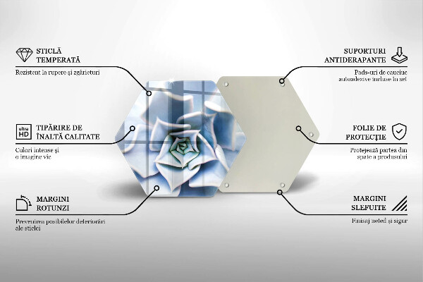 Tábua de vidro planta de flor