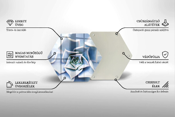 Tábua de vidro planta de flor