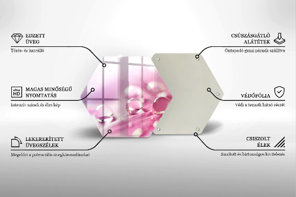 Tábua de corte de vidro Pétalas de flores de orvalho