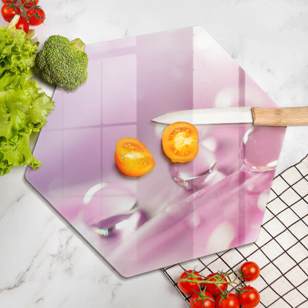 Tábua de corte de vidro Pétalas de flores de orvalho