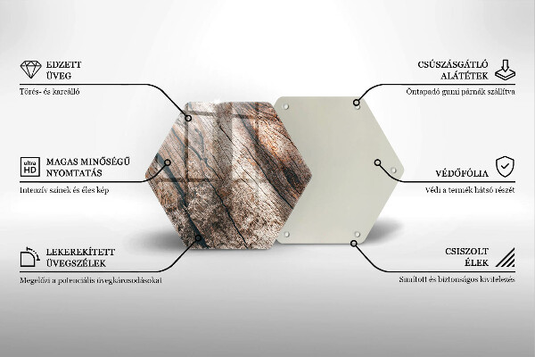 Tábua de cortar de vidro Estrutura de madeira