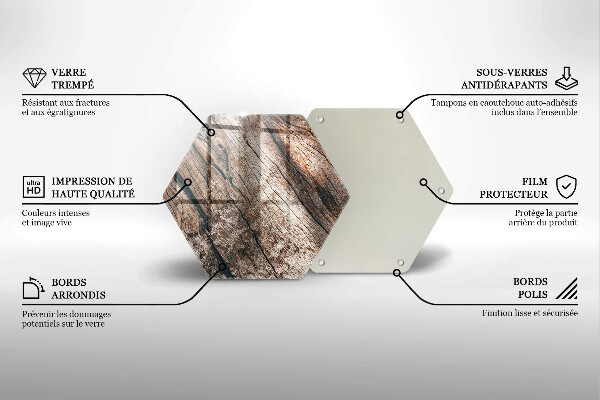 Tábua de cortar de vidro Estrutura de madeira