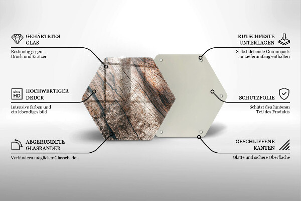 Tábua de cortar de vidro Estrutura de madeira