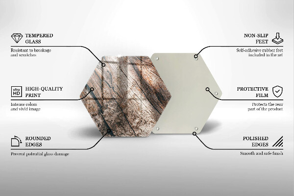 Tábua de cortar de vidro Estrutura de madeira