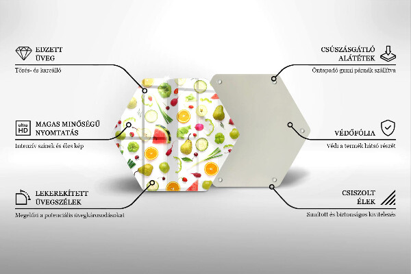 Tábua de cortar alimentos Padrão de frutas e vegetais
