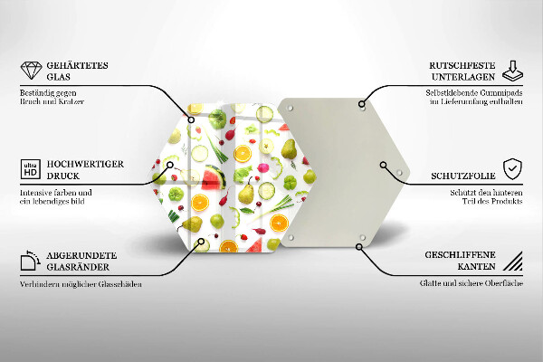 Tábua de cortar alimentos Padrão de frutas e vegetais