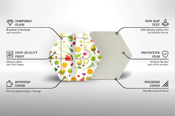 Tábua de cortar alimentos Padrão de frutas e vegetais