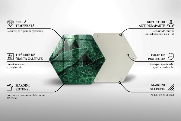 Tábua de corte de vidro As folhas da planta