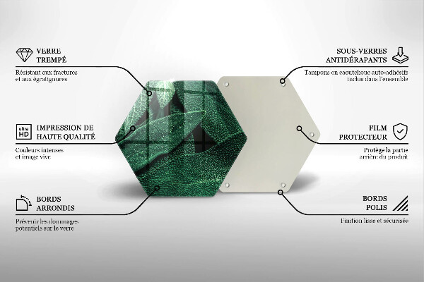 Tábua de corte de vidro As folhas da planta
