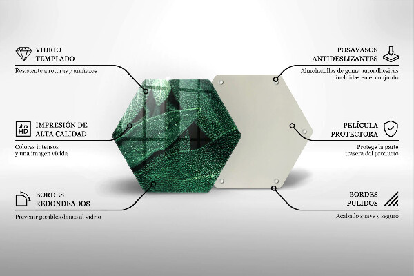 Tábua de corte de vidro As folhas da planta