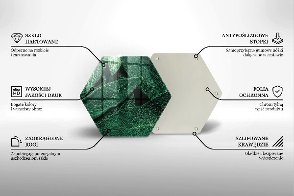 Tábua de corte de vidro As folhas da planta