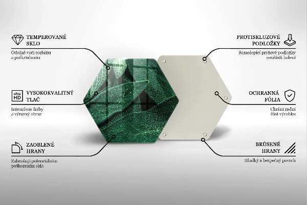 Tábua de corte de vidro As folhas da planta