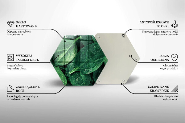 Tábua de cortar de vidro Folhas de manjericão