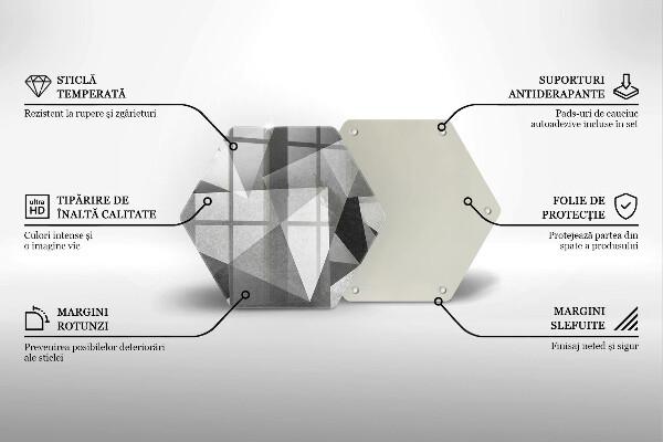 Tábua de corte de vidro Abstração concreta nítida