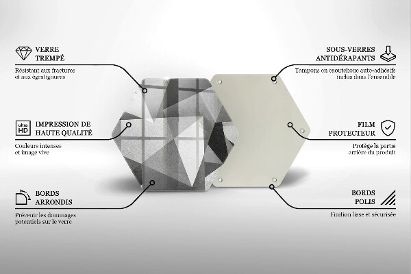 Tábua de corte de vidro Abstração concreta nítida