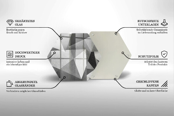 Tábua de corte de vidro Abstração concreta nítida