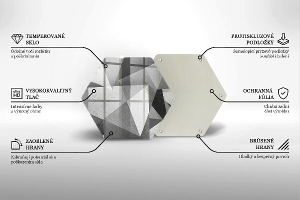 Tábua de corte de vidro Abstração concreta nítida