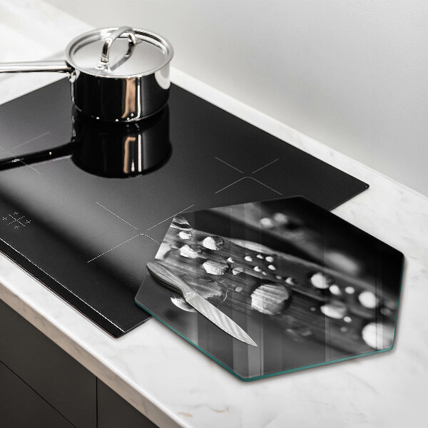 Tábua para cozinha Gotas de orvalho nas folhas