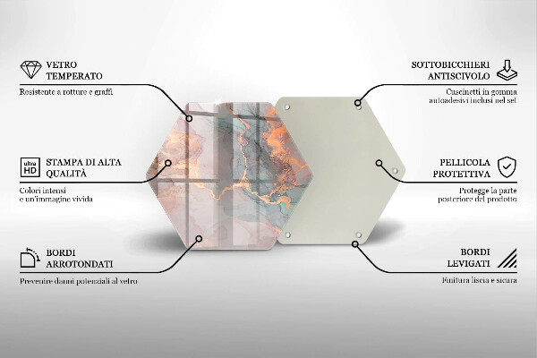 Tábua de cortar alimentos Mármore com ouro