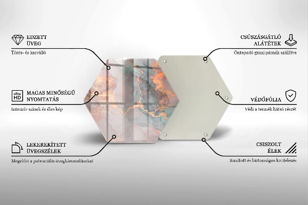 Tábua de cortar alimentos Mármore com ouro