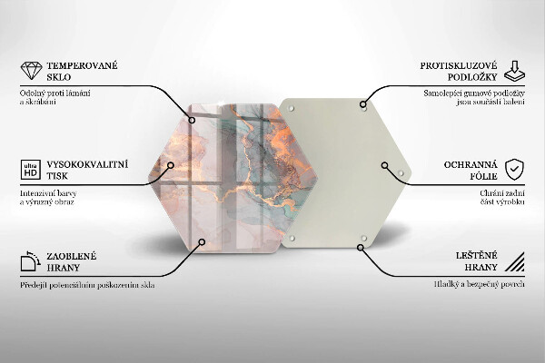 Tábua de cortar alimentos Mármore com ouro