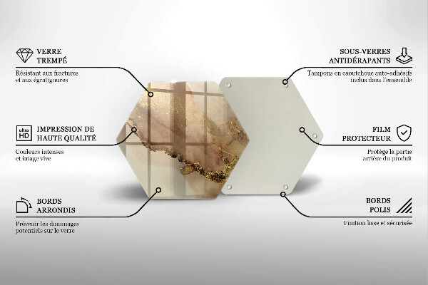 Tábua de corte de vidro Ouro abstrato