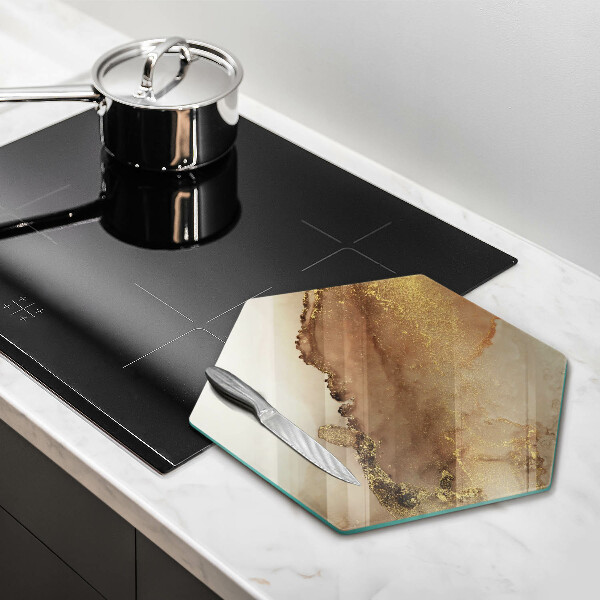 Tábua de corte de vidro Ouro abstrato