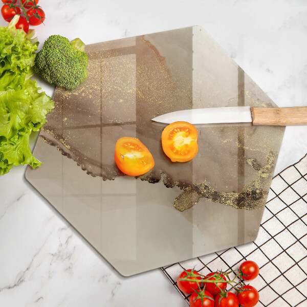 Tábua de corte de vidro Ouro abstrato