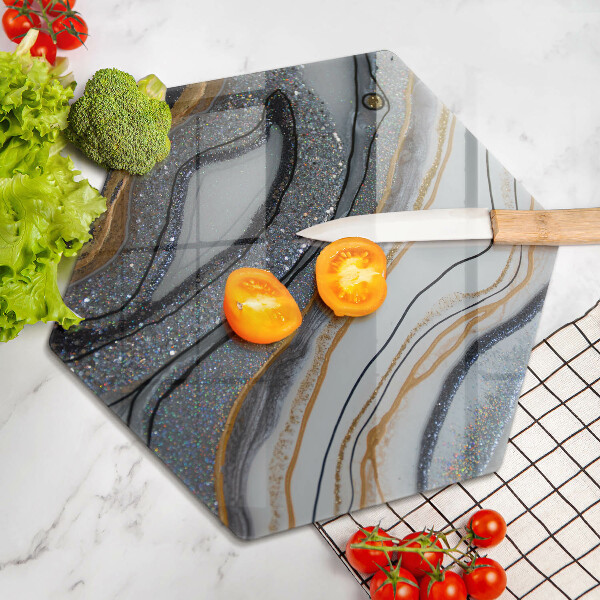 Tábua para corte pedra com ouro